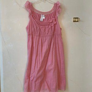 Max Studio Pink Sun Dress with Flower Detail
